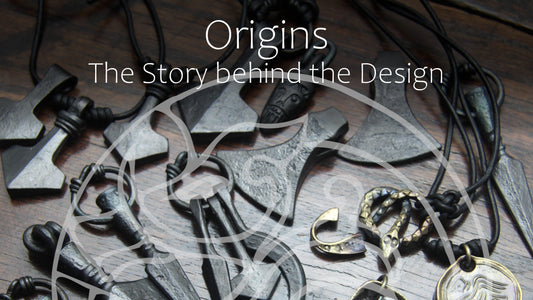 Title image featuring iron pendants. Reads: Origins, The story behind the Design