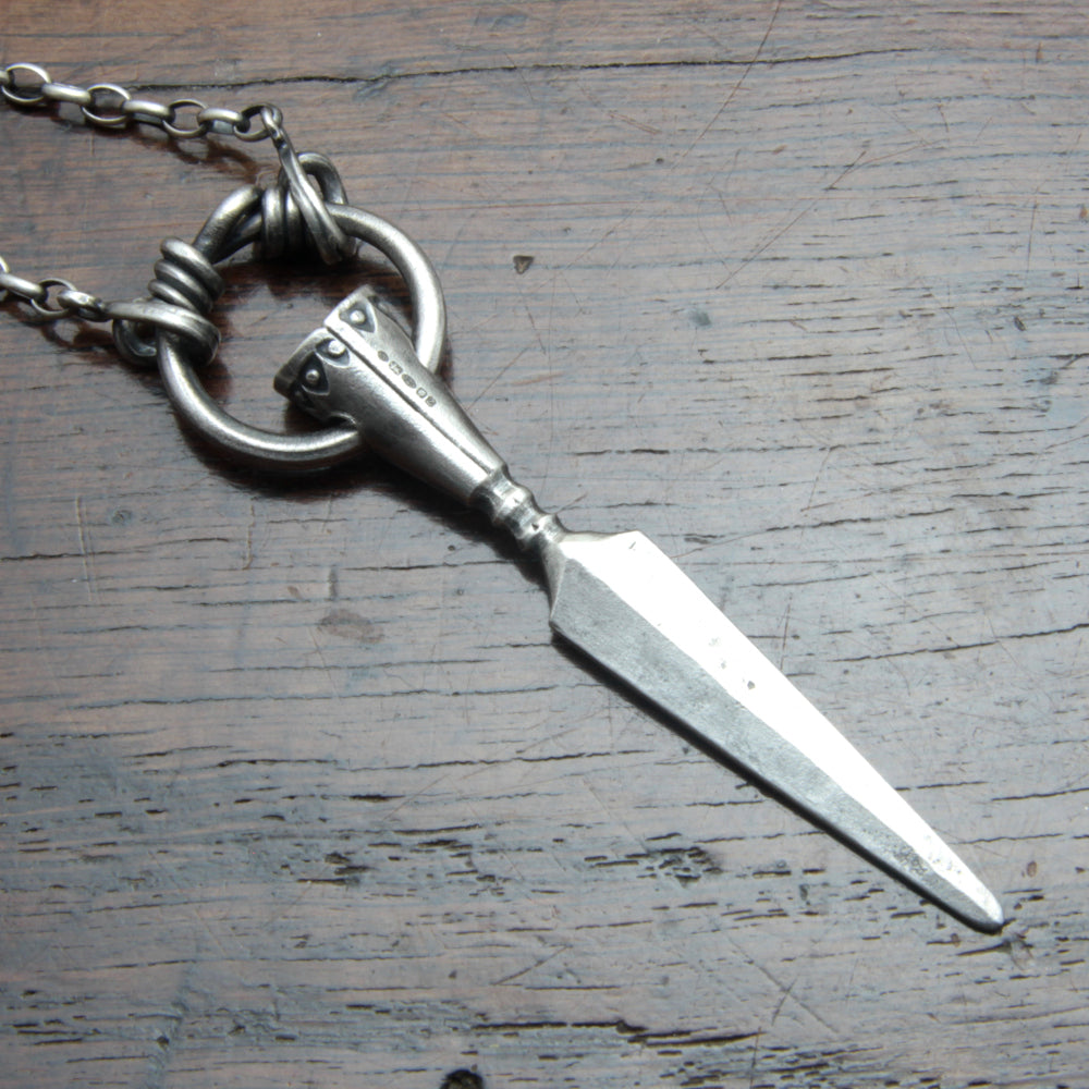 Back of the silver spear pendant