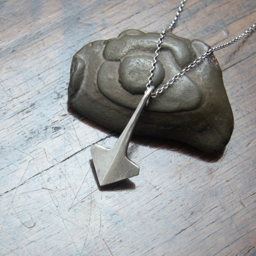 Small minimalist sterling silver Mjolnir