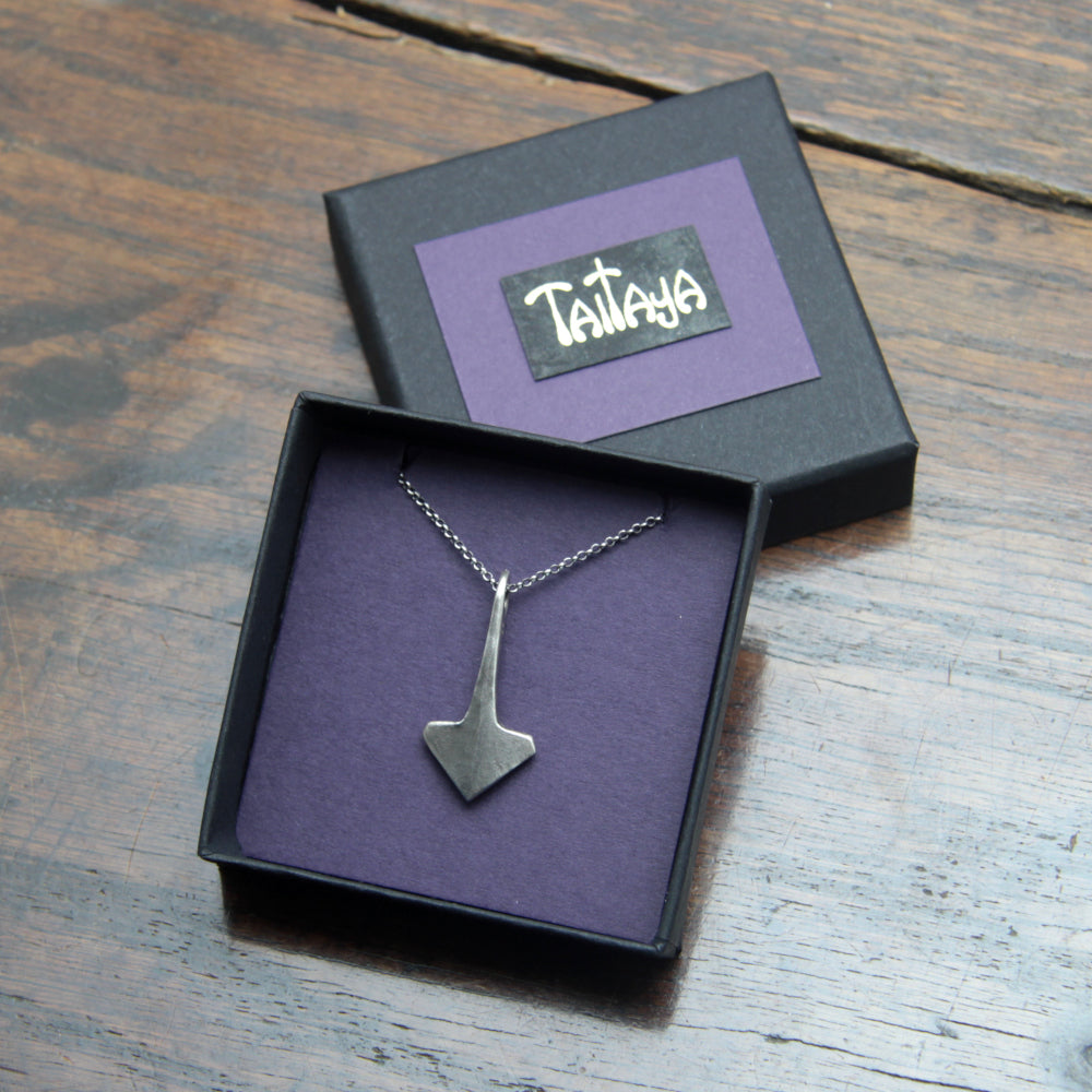 Small minimalist sterling silver Mjolnir