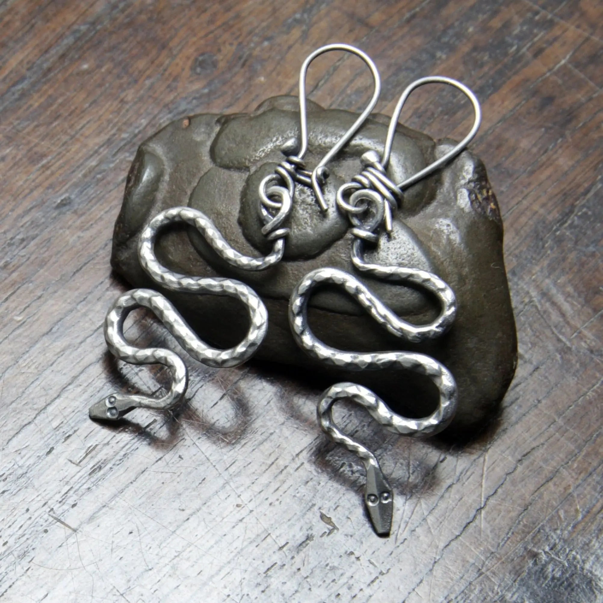 Sterling silver snake deals earrings