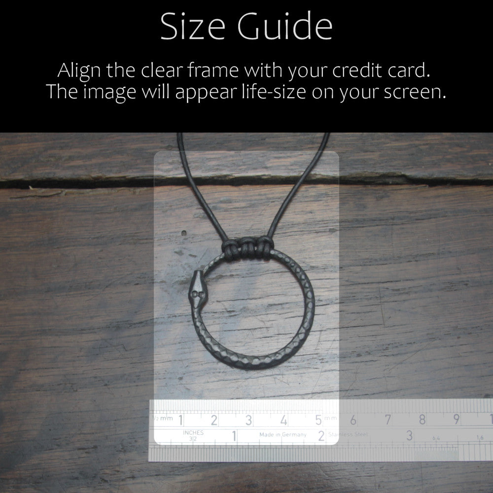 Ouroboros Snake Pendant, an infinity symbol hand forged out of pure iron