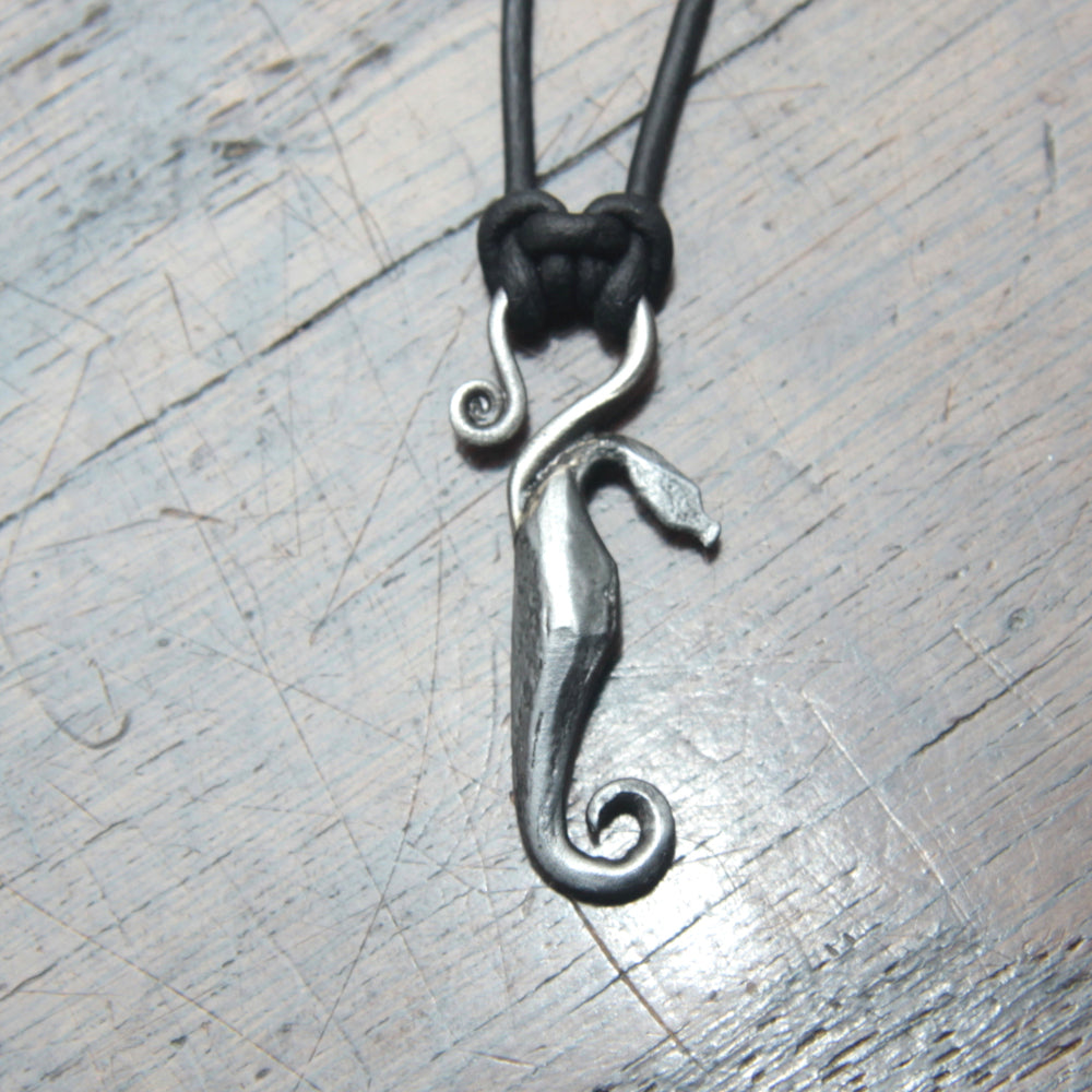 Custom Iron and Silver Seahorse Pendant