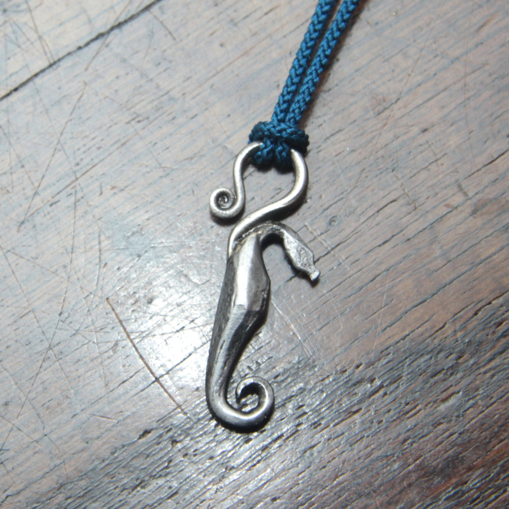 Custom Iron and Silver Seahorse Pendant